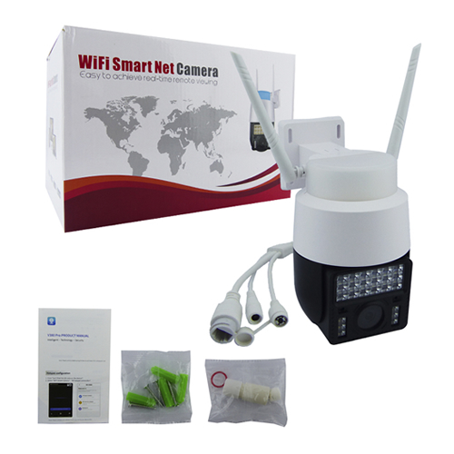 CAMARA VIGILANCIA IP EXTERIOR 24 LED GRANDE WIFI APP V380 MOD.C166X-LCON BALIZA