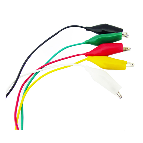 CABLE DE PRUEBA 5 PARES MULTICOLOR CON PINZA MINI 50 CM