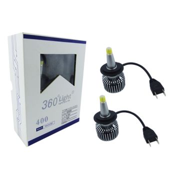 AMPOLLETA KIT LED H-7 MOD.TURBO 360 LIGHT 8 CARAS 400W EL PAR CON VENTILADOR