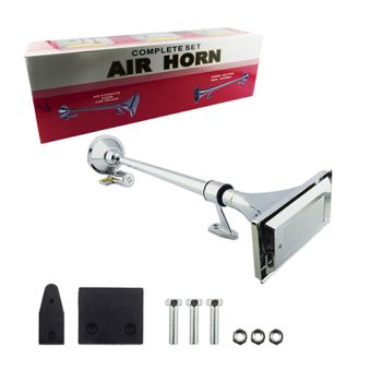 BOCINA PARA CAMION VALVULA ELECTRICA 1 CORNETA CROMADA 64 CM 12/24 VOLT