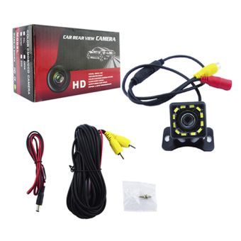 CAMARA RETROVISOR P/AUTO SOBREPUESTA 12 LED CUADRADA