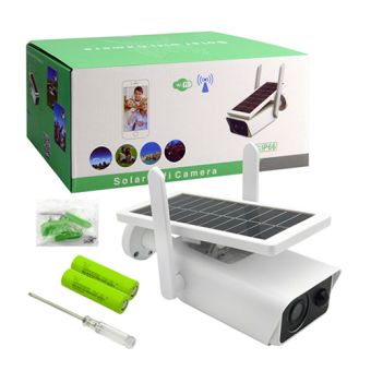 CAMARA VIGILANCIA IP EXTERIOR SOLAR WIFI RES. 2 MILLONES PIXEL APP ICSEE CON PANEL