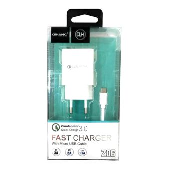 CARGADOR QIHANG Z06 CABLE MICRO USB CARGA RAPIDO 3.0 CON CERTIFICADO ORIGINAL  CERTIFICADO: SEC 452648