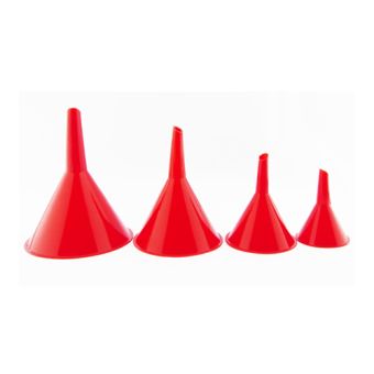 EMBUDO SET X4 PCS MULTI-USO ROJO PVC CARSUN (4 TAMAÑOS DIFERENTES)