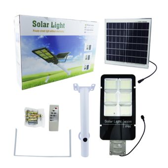 FOCO CON BRAZO SOLAR 600W METAL 432 LED 6 PLACAS CON CONTROL