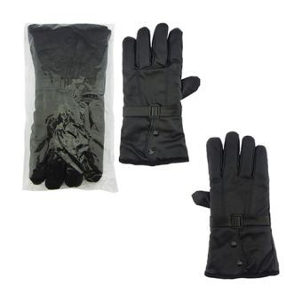 GUANTE PARA MOTO CUERO DE FRIO LISO CON CORREA AJUSTABLE