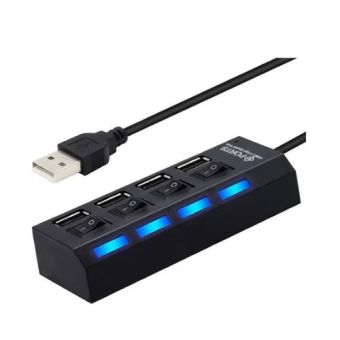 HUB 4 PUERTOS 2.0 CON LUZ COLORES