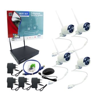KIT DVR + 4 CAMARAS WIFI MOD.SX04-400 FULL HD 1080P