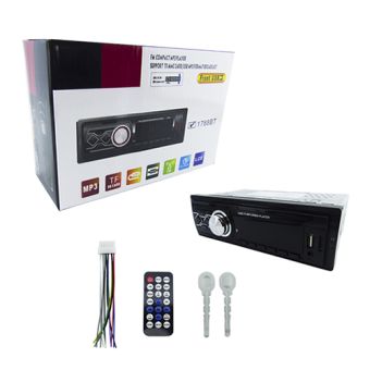 RADIO PARA AUTO BLUETOOTH MOD.1788 PANTALLA LED LUZ ROJA FM, USB, TF, MPS, LC, AUX CON CONTROL