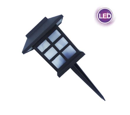 Estaca LED Solar En PVC Por 6 Unidades Tipo Farol.