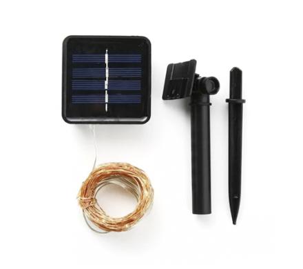 Tira LED Solar De 12 Mts Con Estaca De Luz Calida.