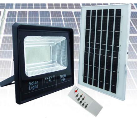 PROYECTOR SOLAR LED 500 WATT, Y 400 LED CON PANEL SOLAR Y CONTROL REMOTO
