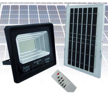 PROYECTOR SOLAR LED 300 WATT, 252 LED PANEL SOLAR Y CONTROL REMOTO