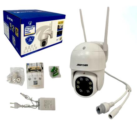 CAMARA VIGILANCIA IP EXTERIOR JORTAN MOD. JT-8170 WIFI-LAN 8 LED APP YOOSE TF CON TRANSFORMADOR Y ATRIL