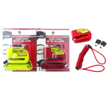 CANDADO PARA FRENO DISCO CON ALARMA CON PIOLA RECORDATORIA SEGURIDAD BLISTER