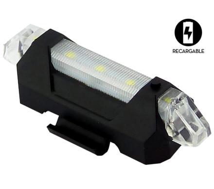 Luz Blanca 5 LED Recargable USB, Delantera Para Bicicleta. En Blister.