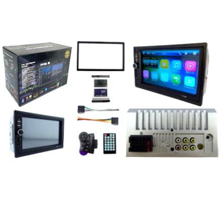 RADIO PARA AUTO CON PANTALLA 7 TOUCH CON BISEL Y MANDO AL VOLANTE MIRROR LINK, MP5, BLUETOOTH