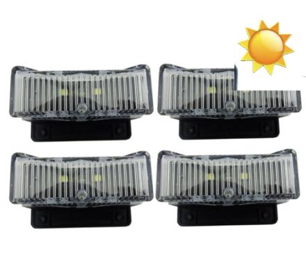 Aplique Solar LED Mini, Para Deck, Set X4. Luz Blanca, Producto En Caja.