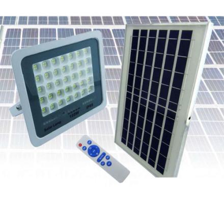 PROYECTOR SOLAR LED 200 WATT, 216 LED C. REMOTO EN METAL E INDICADOR DE CARGA