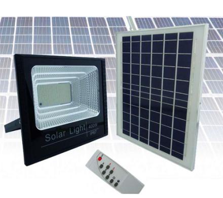 PROYECTOR SOLAR LED 400 WATT, 400 LED CON PANEL SOLAR Y CONTROL REMOTO