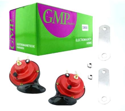 BOCINA PARA AUTO ROJA CARACOL GMP S/RELAY EL PAR