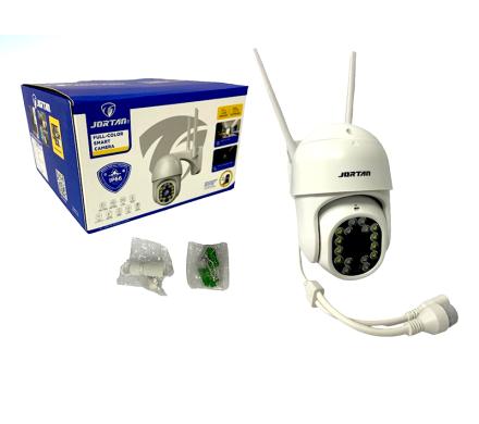 CAMARA VIGILANCIA IP EXTERIOR JORTAN WIFI LAN 16 LED APP YOOSE CON TRANSFORMADOR Y ATRIL