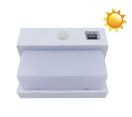 Aplique Solar Empavonado, Recto, Para Pared. Con Sensor.