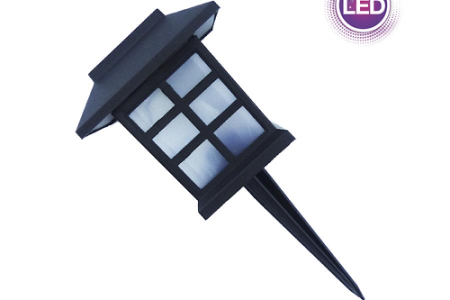 Estaca LED Solar En PVC Por 6 Unidades Tipo Farol.