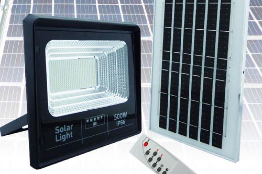 PROYECTOR SOLAR LED 500 WATT, Y 400 LED CON PANEL SOLAR Y CONTROL REMOTO