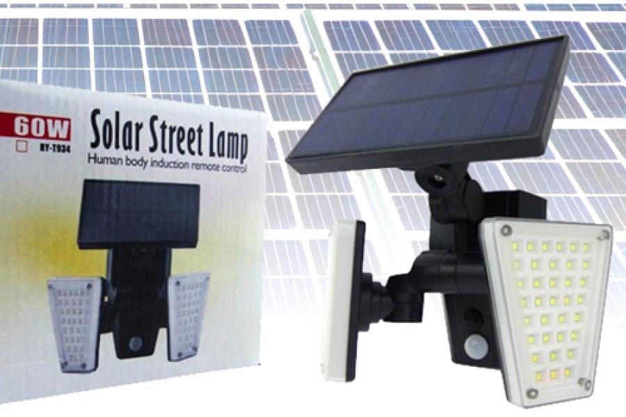 PROYECTOR SOLAR LED DOBLE MINI 60 W ARTICULADO CON SENSOR