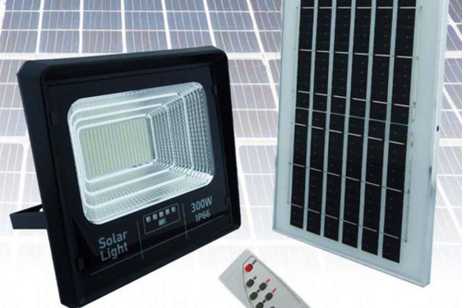 PROYECTOR SOLAR LED 300 WATT, 252 LED PANEL SOLAR Y CONTROL REMOTO