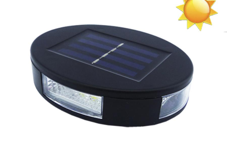 Aplique Solar LED Mini De 8 LED Para Pared Redondo.