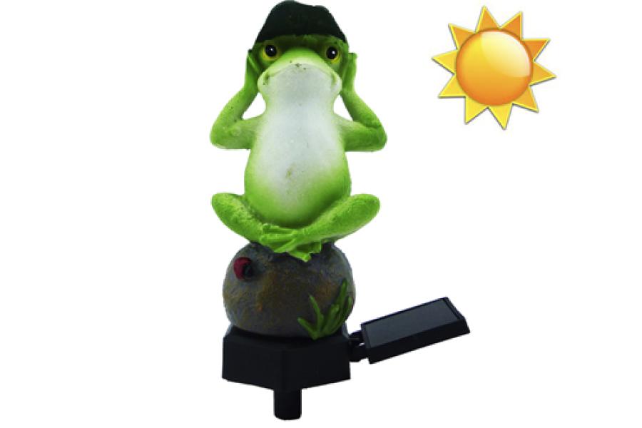 Estaca LED Solar Diseño Rana Para Cesped Con Luz.