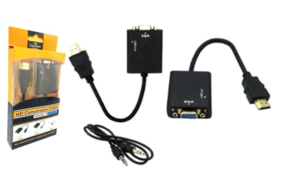 COVERTIDOR DE HDMI A VGA C/AUDIO INCLUYE CABLE 1X1