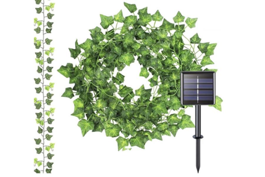 Guirnalda Solar Tipo Enredadera De 5 Mts Con Estaca En Luz Calida.