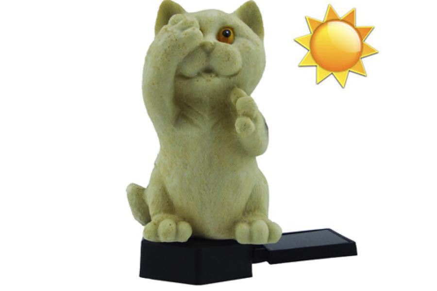 Estaca LED Solar Diseño Gato Para Cesped Con Luz.