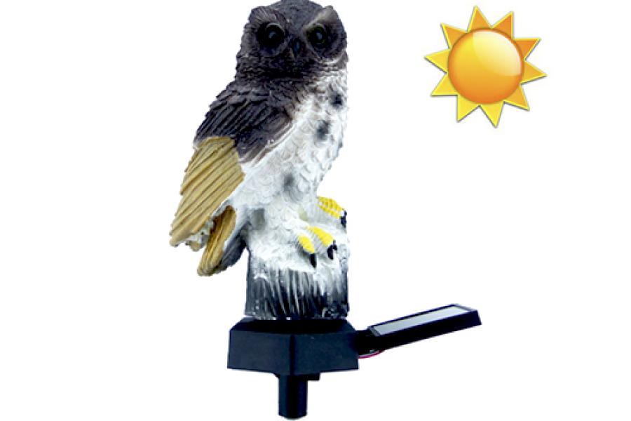 Estaca LED Solar Diseño De Lechuza Para Cesped En 2 Colores.