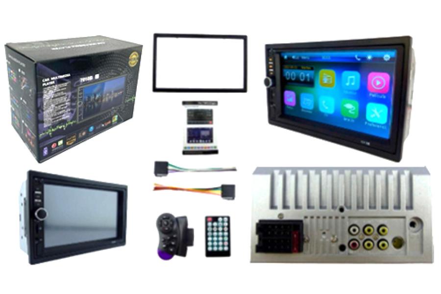 RADIO PARA AUTO CON PANTALLA 7 TOUCH CON BISEL Y MANDO AL VOLANTE MIRROR LINK, MP5, BLUETOOTH