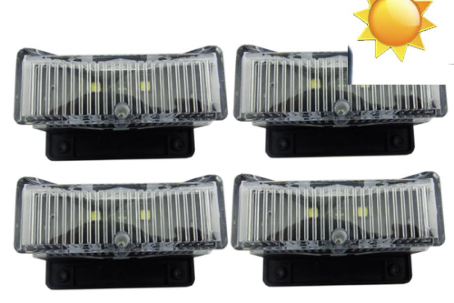 Aplique Solar LED Mini, Para Deck, Set X4. Luz Blanca, Producto En Caja.