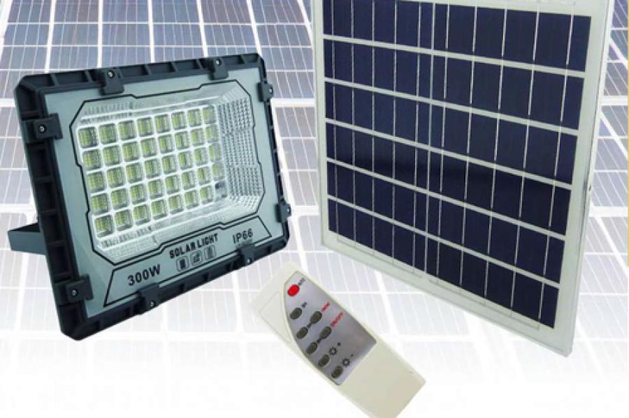 PROYECTOR SOLAR LED 300 WATT, Y 472 LED CON PANEL SOLAR Y CONTROL REMOTO