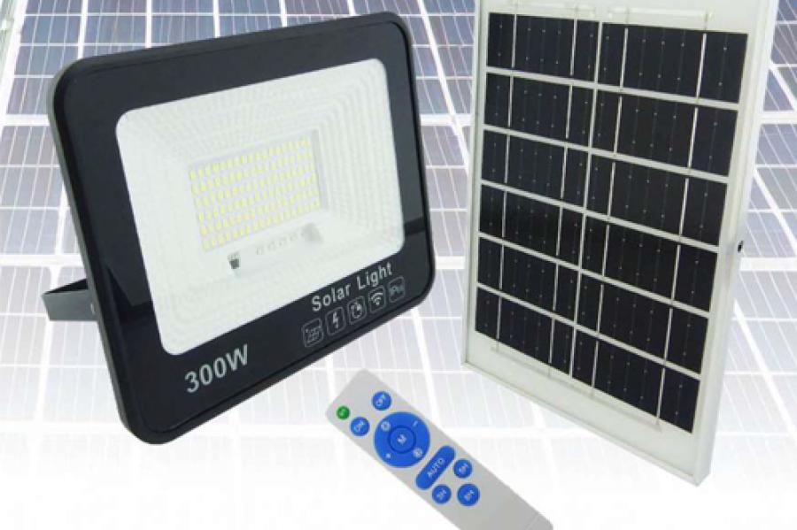 PROYECTOR SOLAR LED 500 WATT, Y 200 LED CON PANEL SOLAR Y CONTROL REMOTO