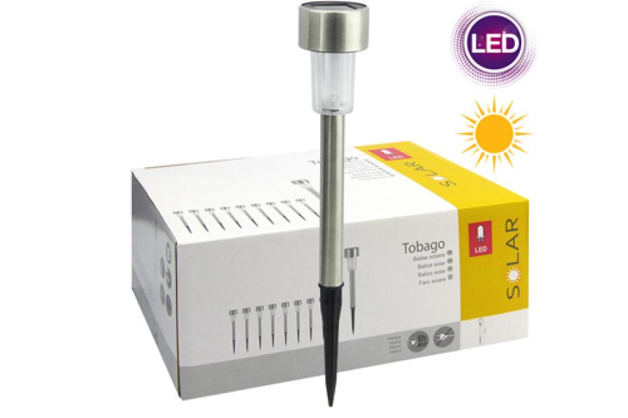 Estacas LED Solar, Modelo Tobago, 4,5Cm X 30Cm. Set X 10.