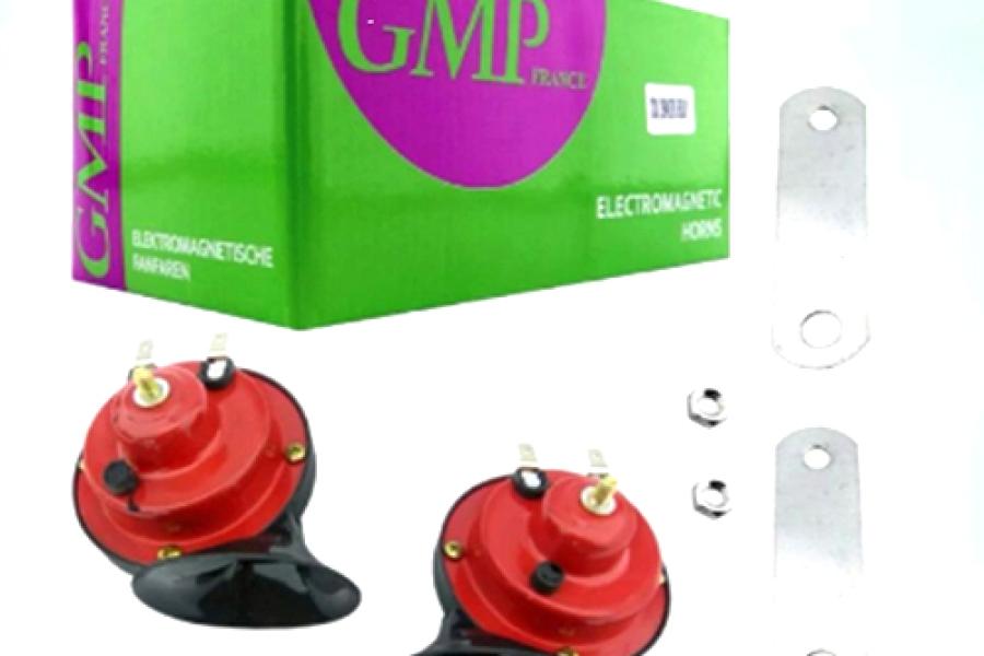 BOCINA PARA AUTO ROJA CARACOL GMP S/RELAY EL PAR