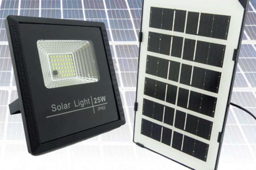 PROYECTOR SOLAR LED 25 WATT CON 64 LED PANEL SOLAR Y CONTROL REMOTO