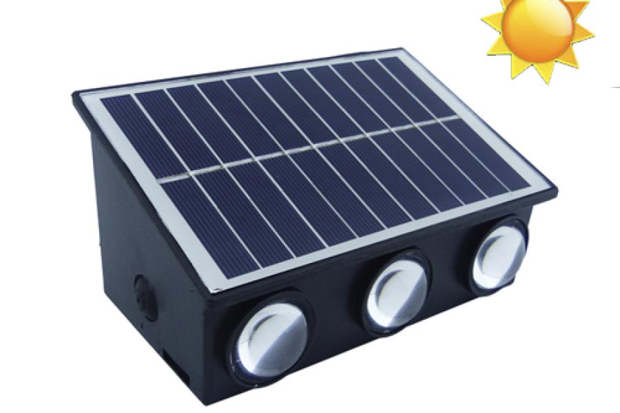 Aplique Solar De 6 LED Para Pared De Luz Blanca En PVC