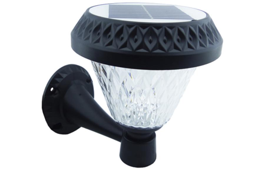 Aplique Solar LED Tipo Farol Redondo Para Pared Y Tres Tonos De Luz