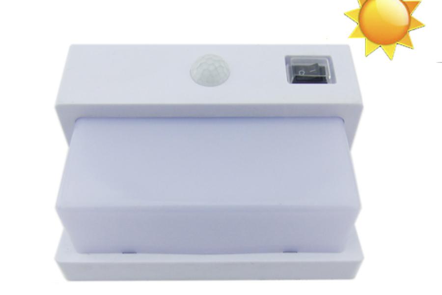 Aplique Solar Empavonado, Recto, Para Pared. Con Sensor.